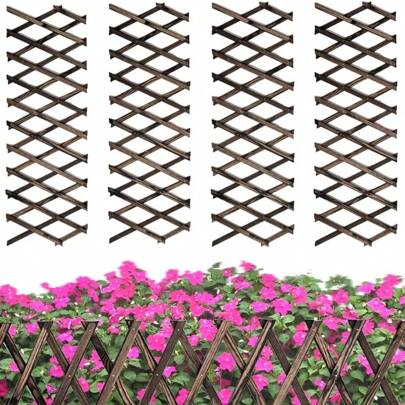 1 pezzo Pergolato da giardino estensibile, pannelli reticolari in legno per recinzioni e pareti, recinzione decorativa elastica adatta per piante ramp