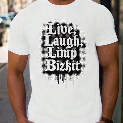 T-shirt da uomo Live Laughter Soft Biscuits per San Valentino, 1 pezzo, 220 g/m², girocollo, casual, pesante, in puro cotone