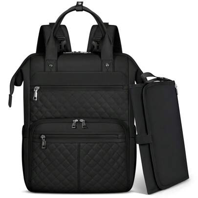 Zaino Fasciatoio Grande Zaino Mamma Multifunzione con Fasciatoio Portatile Borsa Fasciatoio Neonato con Ganci per Passeggino per Mamma e Papà