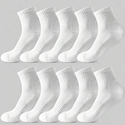 15 paia di calze ciurlo bianco puro, calze sportive unisex per l'estate