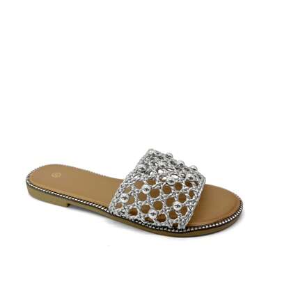 Sandali slip-on con perle da donna