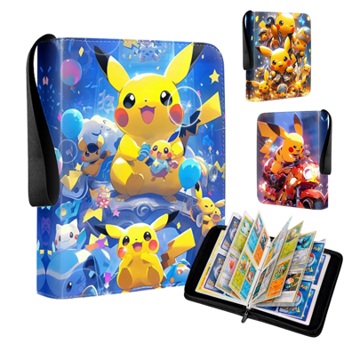 Album da collezione Pokémon Pocket Monsters, album per scambiare carte con 4 molletta per carte, capacità 400 carte, molletta per carte preferite