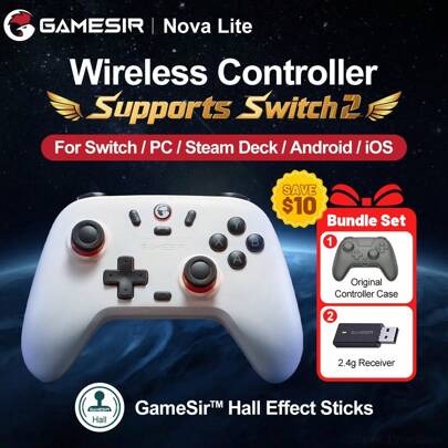 Gamepad GameSir Switch 2 per controller PC, Android, compatibile con 2, Switch 1, PC, iOS, telefono cellulare, Switch, Steam Deck, Windows con stick h