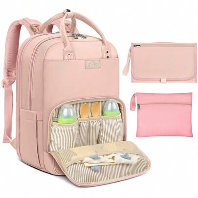 Zaino Mamma Multifunzione Impermeabile Zaino Fasciatoio Grande Capacità Borsa Neonato con Ganci per Passeggino per Mamma e Papà Blu