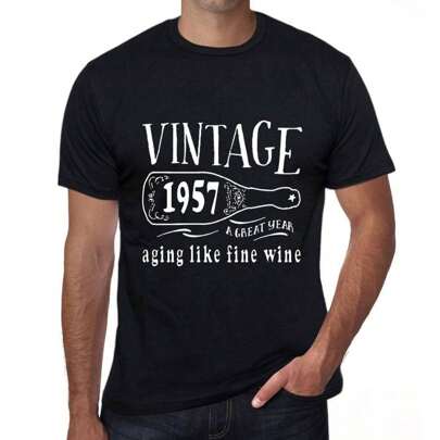 T-shirt da uomo Aging Like A Fine Wine 1957 – Aging Like A Fine Wine 1957 – 67 anni T-shirt grafica Idea regalo 67° compleanno Vintage Anno 1957 Nuovo