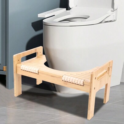 Futchoy Bambus Toilettenhocker Toilettenstuhl Toilettenhilfe Erwachsene WC Hocker Holz