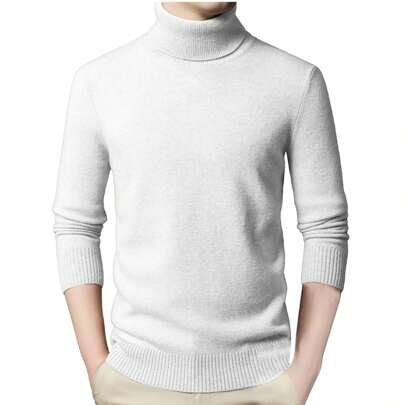ZSUN Maglione da Uomo, Colletto Alto, Morbido e Traspirante, Stile Casual (cod. CT003)