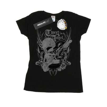 Maglietta in cotone con stampa Tweety Pie per donna/signora (Nero)