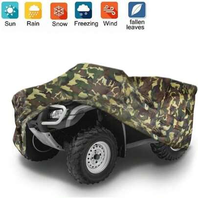 ANFTOP Quad ATV Abdeckplane 210D – Fosforeszierende, Winterfeste & Staubdichte Fahrzeugabdeckung mit UV-Schutz, Regen- & Tarnungsschutz (256x110x120cm