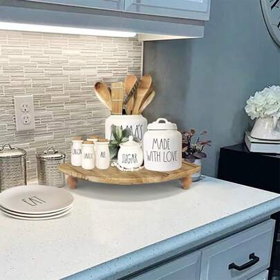 1 Pezzo Mensola Angolare In Legno Antico, Usata Come Espositore In Cucina, Bar Per Caffè, Decorazione In Stile Della Fattoria, Bagno, Ristorante Per M