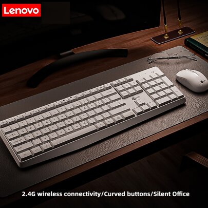 Lecoo Wireless Tastiera E Mouse Combo, Tastiera E Mouse Ergonomici Full-size 2,4g, Tastiera E Mouse Usb Con Click Silenziosi Per Computer/portatile/wi