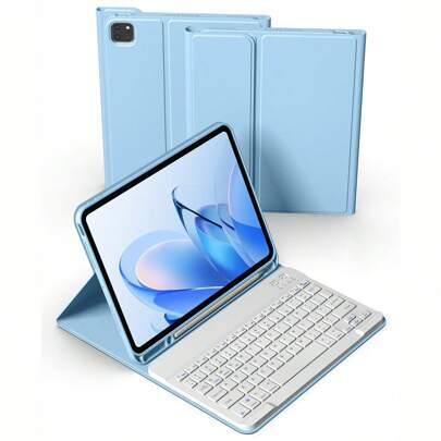 Custodia con tastiera per iPad di 10a generazione con tastiera senza fili e portapenne, tastiera senza fili bluetooth removibile con batteria da 150 m