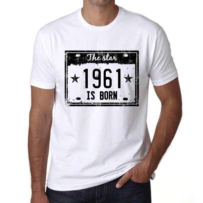 T-shirt da uomo The Star Is Born in 1961 – The Star Is Born in 1961 – Maglietta grafica 63 anni Idea regalo 63° compleanno Vintage Anno 1961 Novità