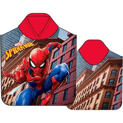 Poncho in microfibra Marvel Spiderman - Asciugamano poncho con licenza ufficiale - Disegno esclusivo del poncho asciugamano - Materiale assorbente del