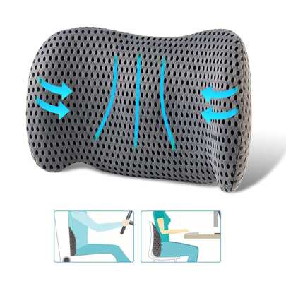 Cuscino lombare - Cuscino di supporto lombare ergonomico, cuscino lombare rimovibile e lavabile per sedia da ufficio, auto, letto, divano per alleviar