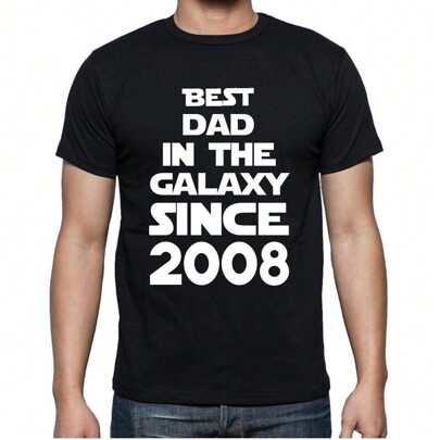 T-shirt da uomo Best Dad in the Galaxy Since 2008 – Best Dad in the Galaxy Since 2008 – 16 anni T-shirt grafica Idea regalo 16° compleanno Vintage Ann