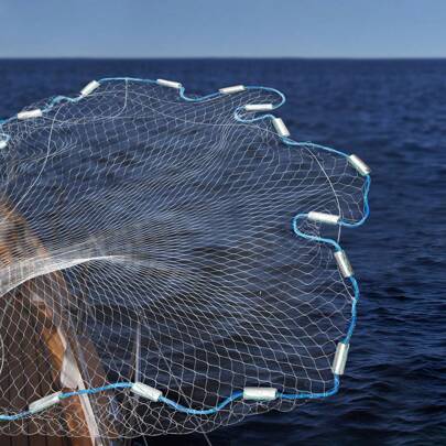 18 piedi Lancio a mano Pesca Cast Net Spin Bait Sinker Mesh Attrezzatura Rete Spago