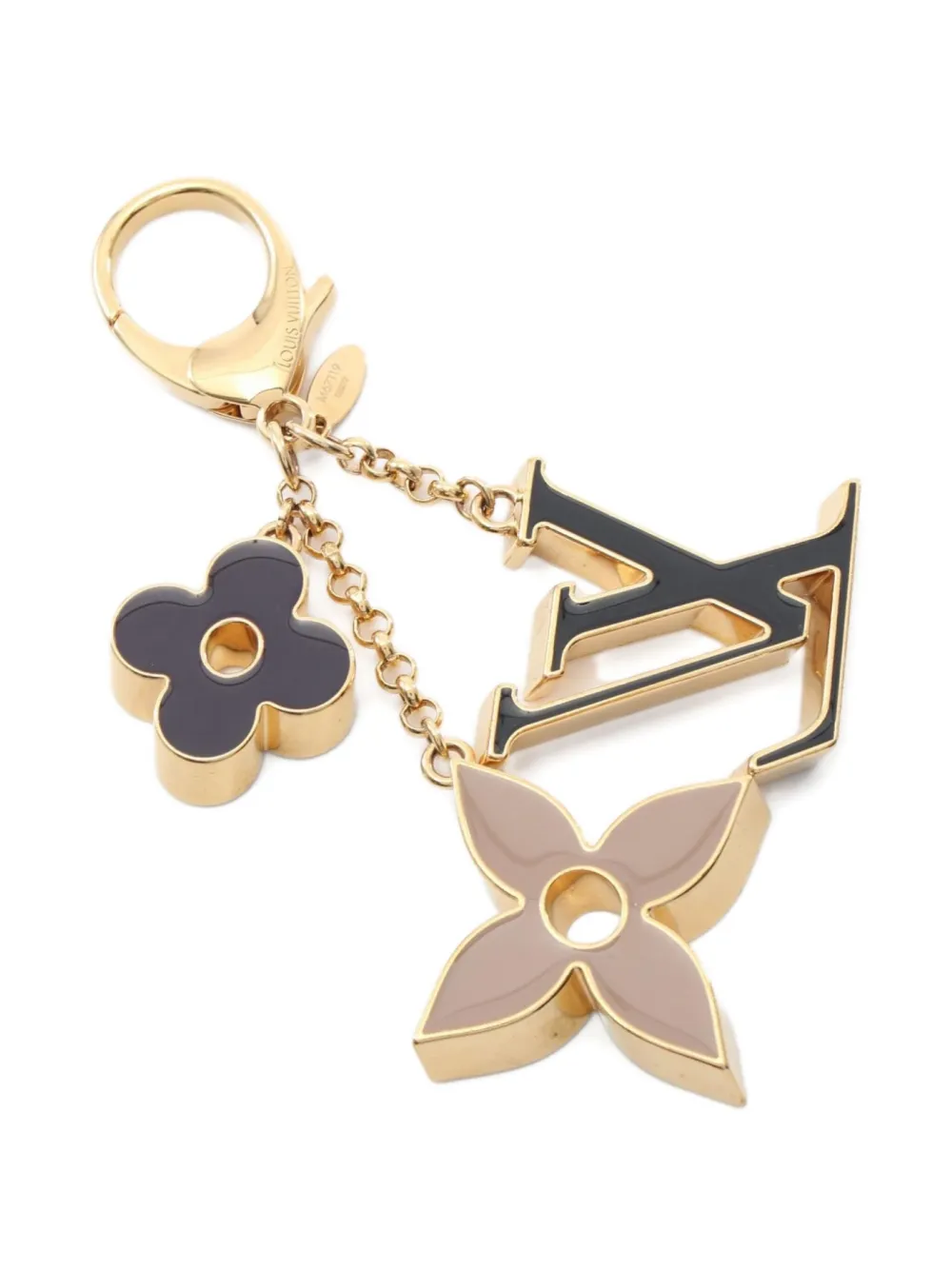 Louis Vuitton Pre-Owned 2022 Fleur monogram key ring - Oro