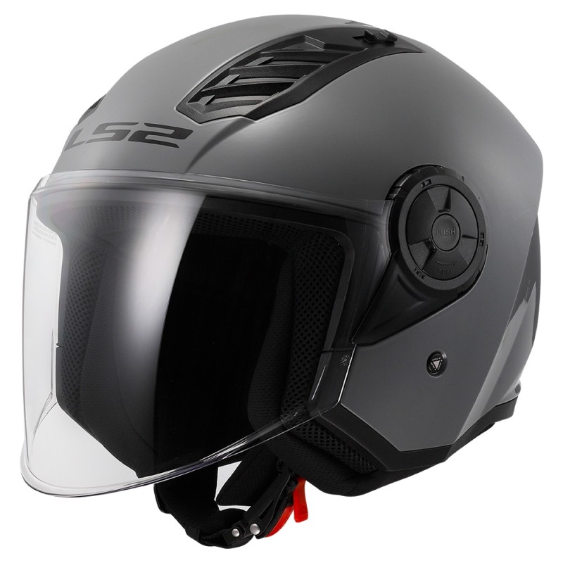 Casco Jet Ls2 OF616 Airflow 2 Solid Nardo Grey con Visiera Aggiuntiva