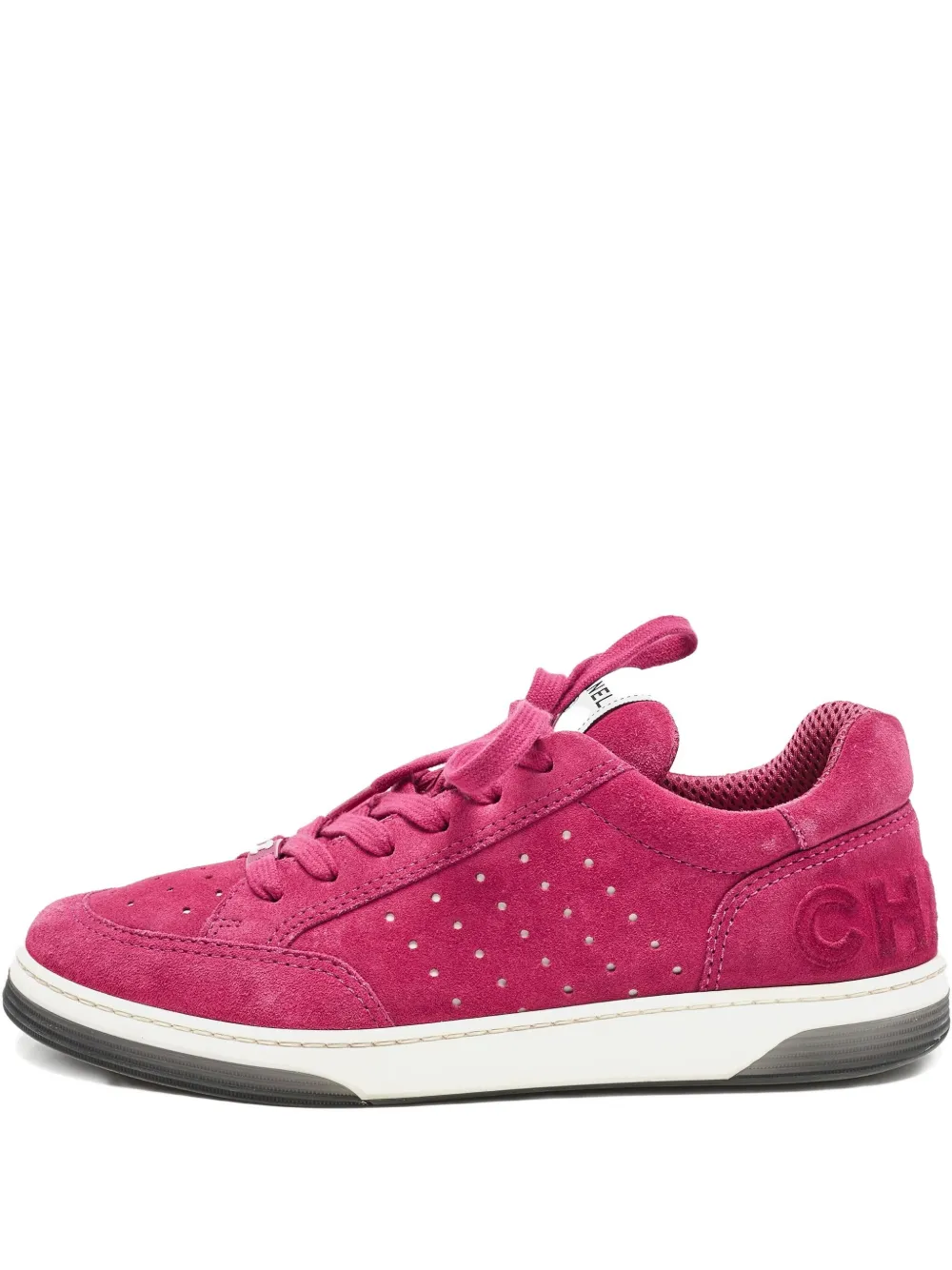 CHANEL Pre-Owned suede perforated sneakers - Rosa