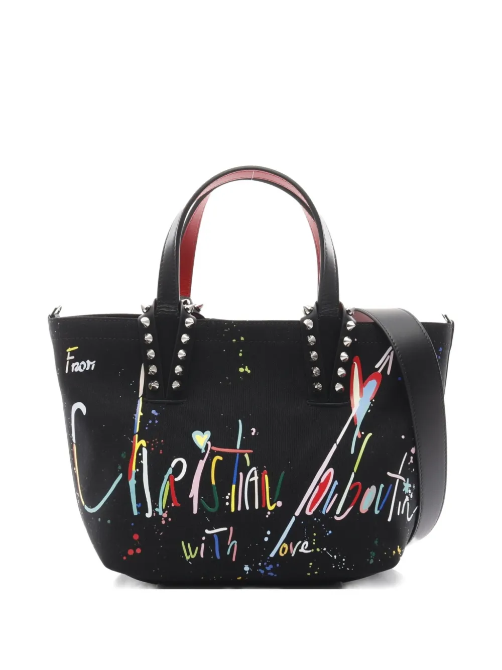 Christian Louboutin Pre-Owned 2020s Cabata graffiti tote bag - Nero