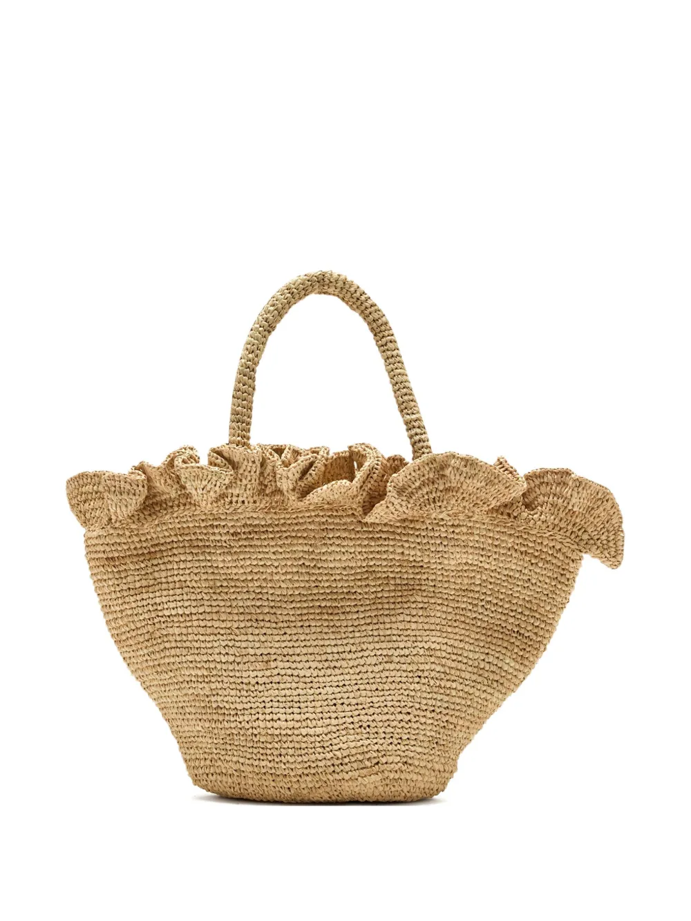 Loeffler Randall Cyrus ruffled-straw tote bag - Toni neutri