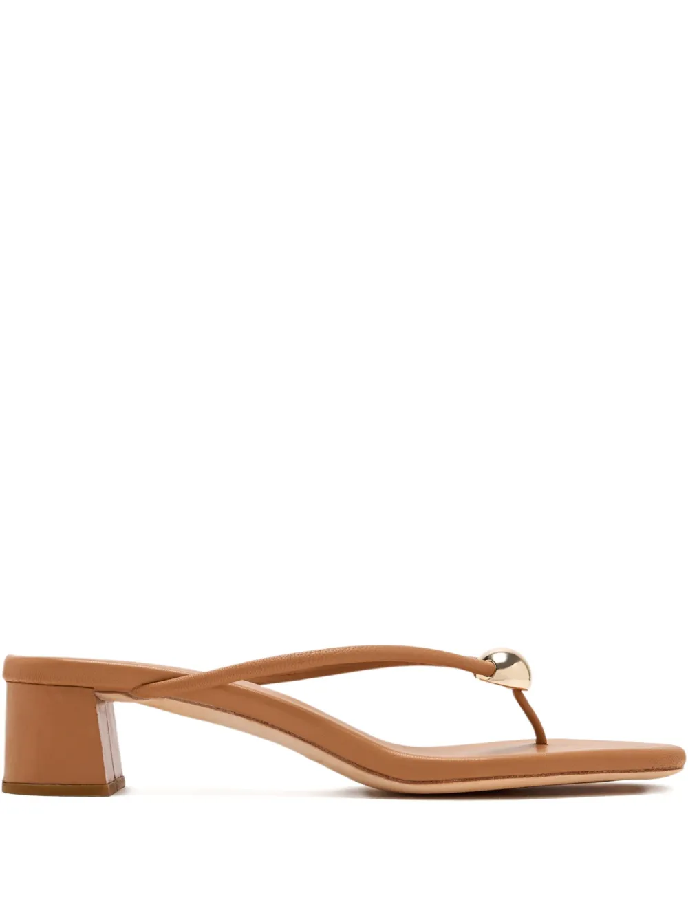 Loeffler Randall 50mm Odessa leather-thong ball-embellishment sandals - Marrone
