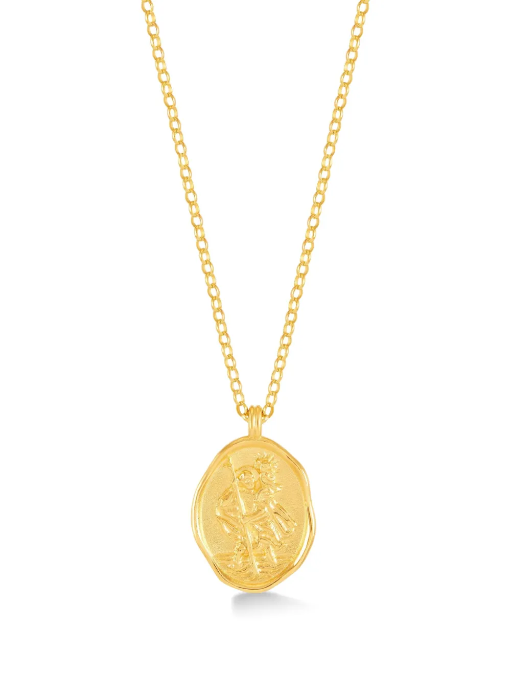 DOWER AND HALL 9K yellow gold St Christopher Talisman necklace - Oro