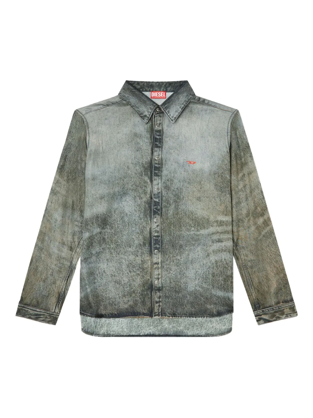 Diesel acid-wash long-sleeve shirt - Nero