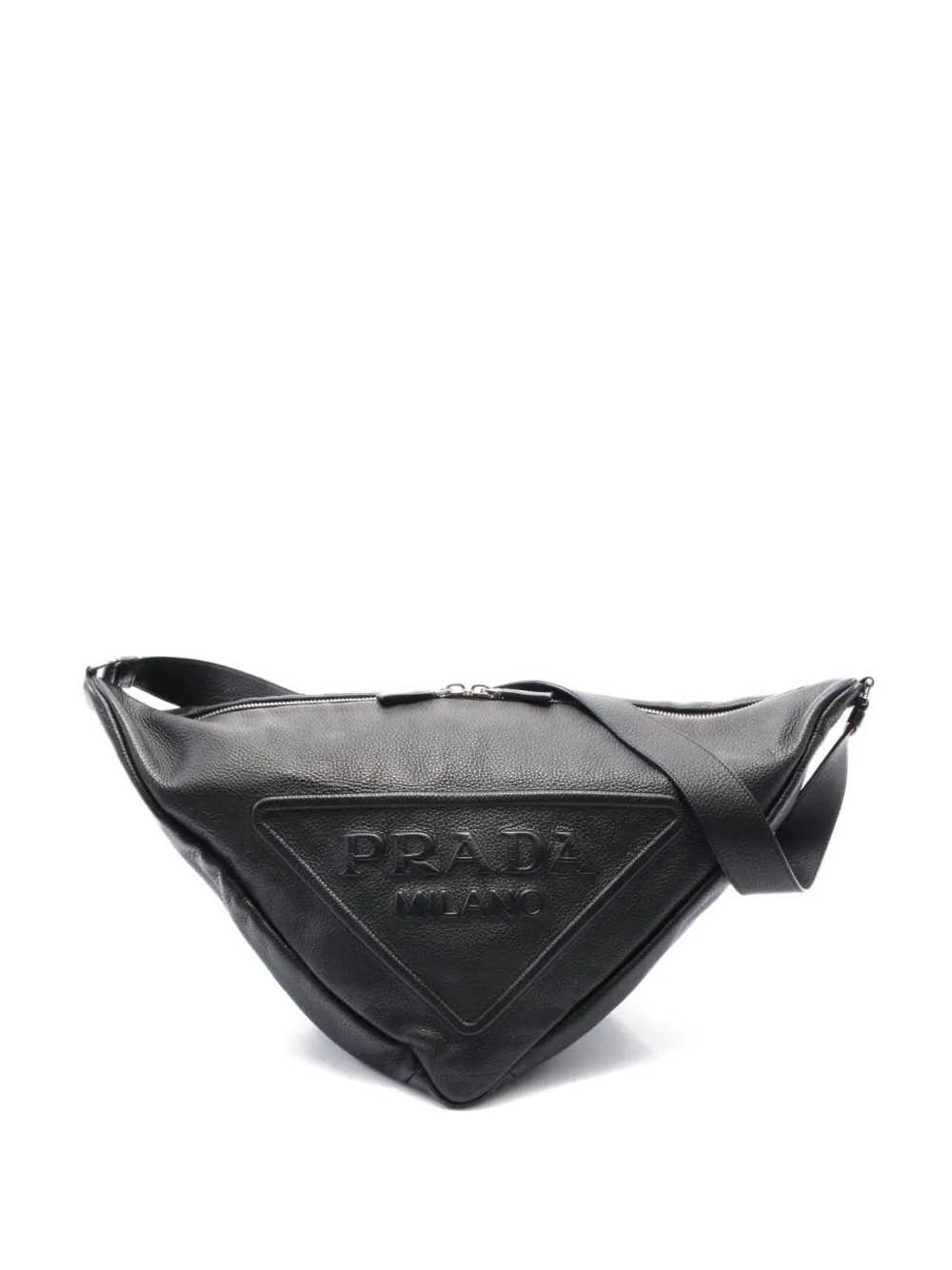 Prada Pre-Owned 2010s triangle leather shoulder bag - Nero