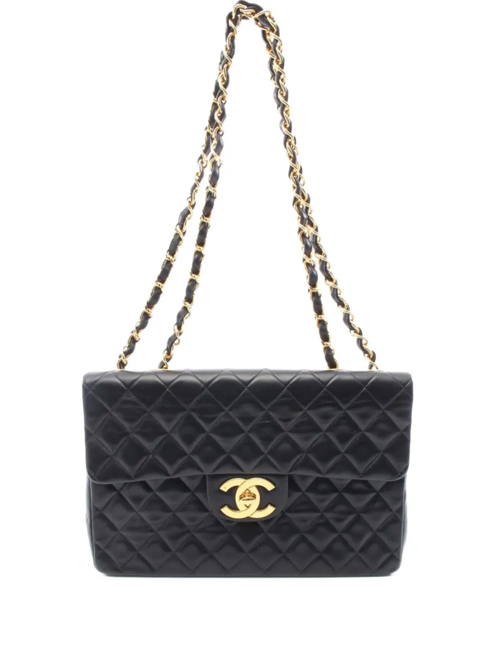 CHANEL Pre-Owned 1994 Decamatlassé lambskin shoulder bag - Nero