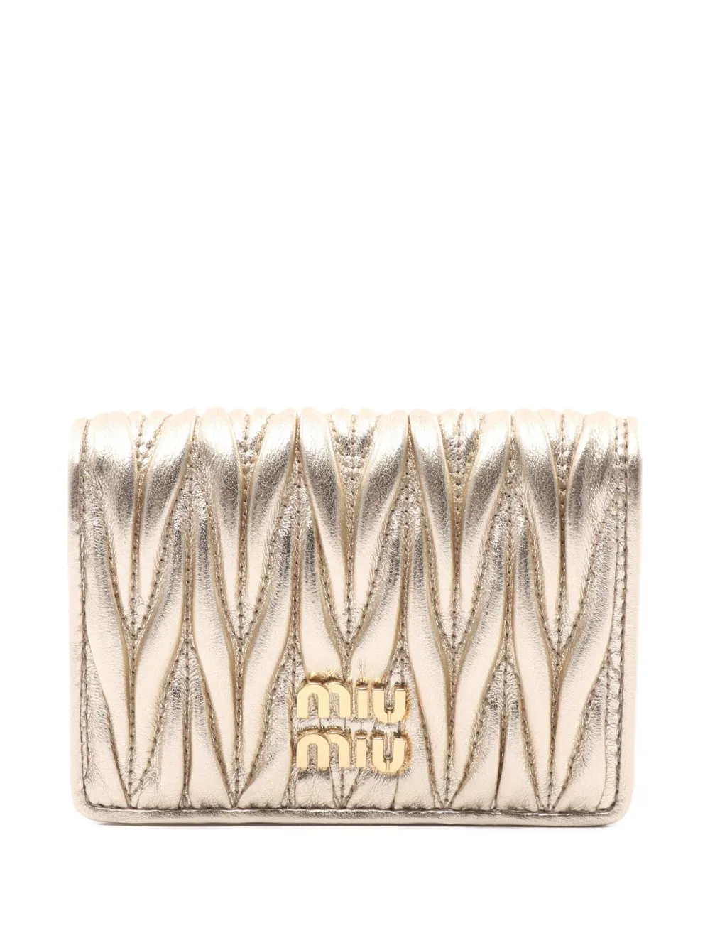 Miu Miu Pre-Owned 2020s Matelasse leather wallet - Oro