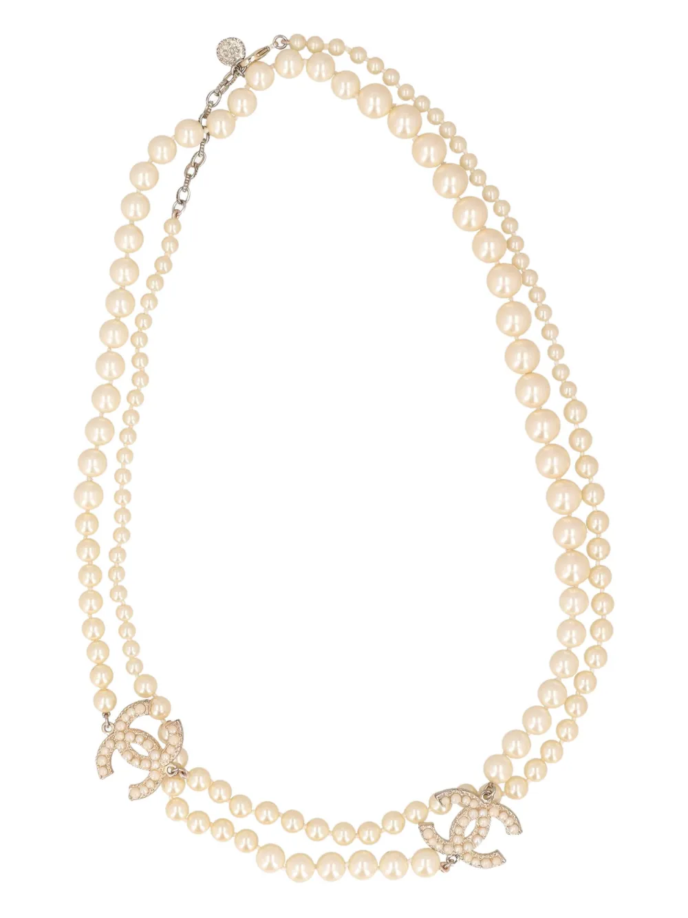 CHANEL Pre-Owned CC logo-charm necklace - Toni neutri