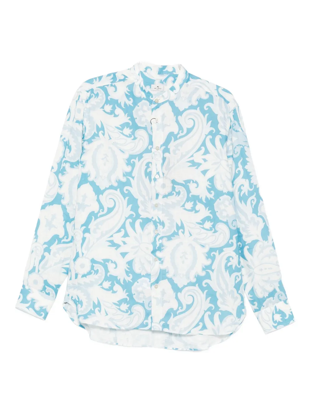 ETRO paisley-print linen shirt - Blu
