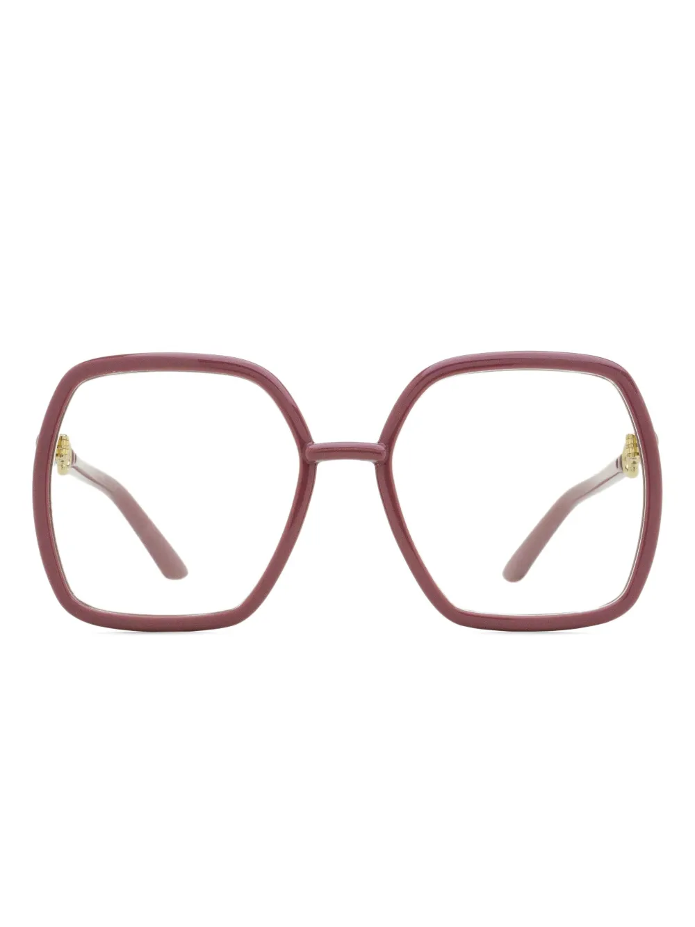 Gucci Eyewear Horsebit square-frame glasses - Rosa