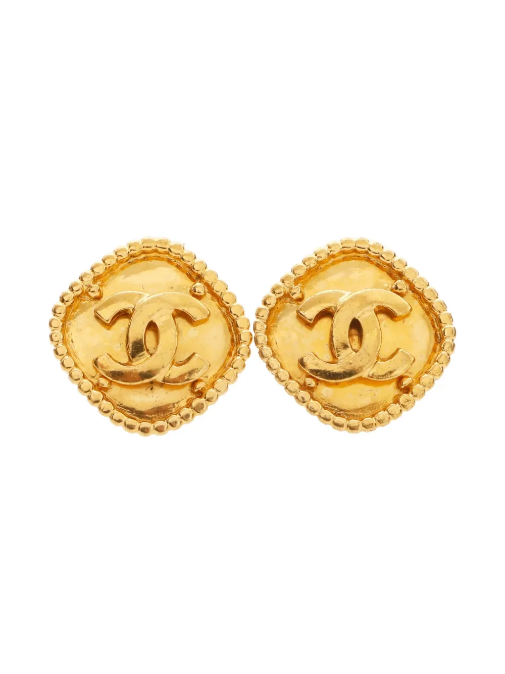 CHANEL Pre-Owned 1996 CC-mark clip-on earrings - Oro