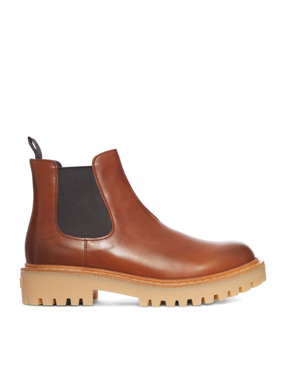 Prada elastic-panel leather Chelsea boots - Marrone