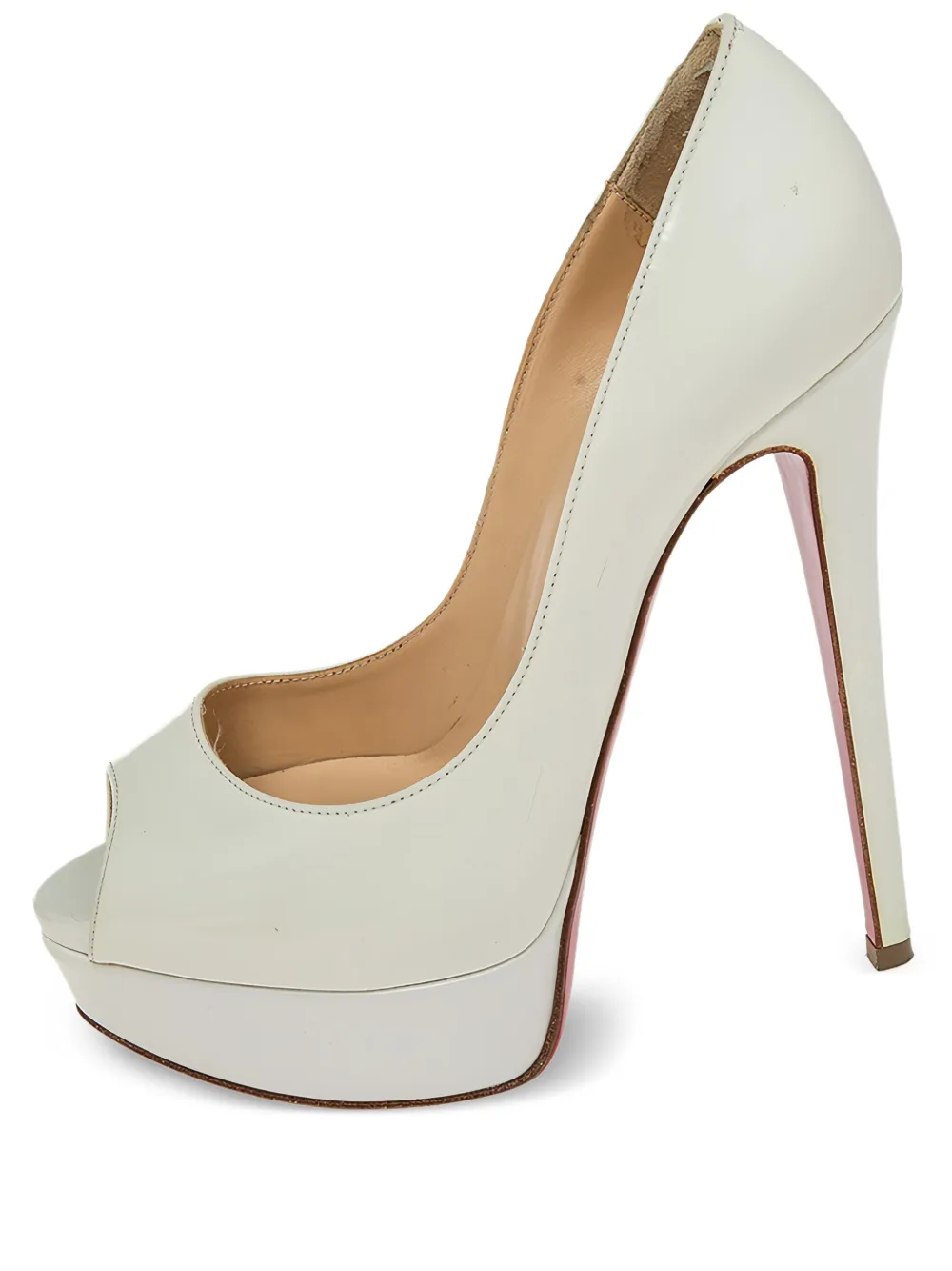 Christian Louboutin Pre-Owned 140mm Lady Peep pumps - Bianco