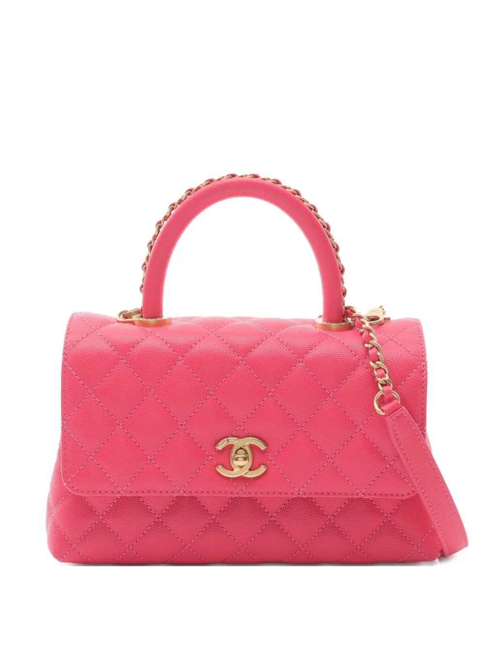 CHANEL Pre-Owned 2021 matelasse coco handle handbag - Rosa