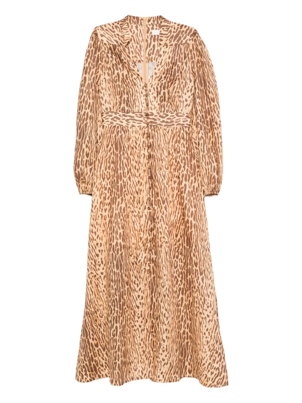 ZIMMERMANN leopard-print button-front dress - Toni neutri