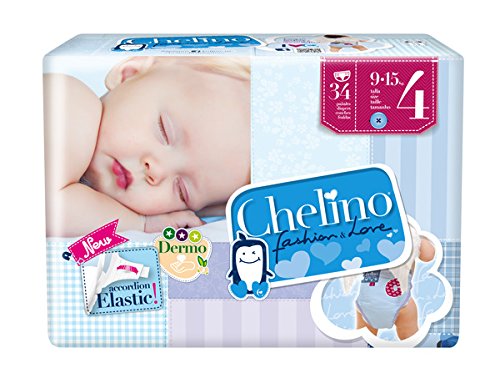 Chelino Crawling, Pannolini Per Bambini, Taglia 4, 9-15 Kg, 34 Pezzi