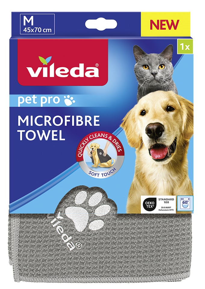 Vileda Pet Pro Asciugamano in microfibra, taglia M