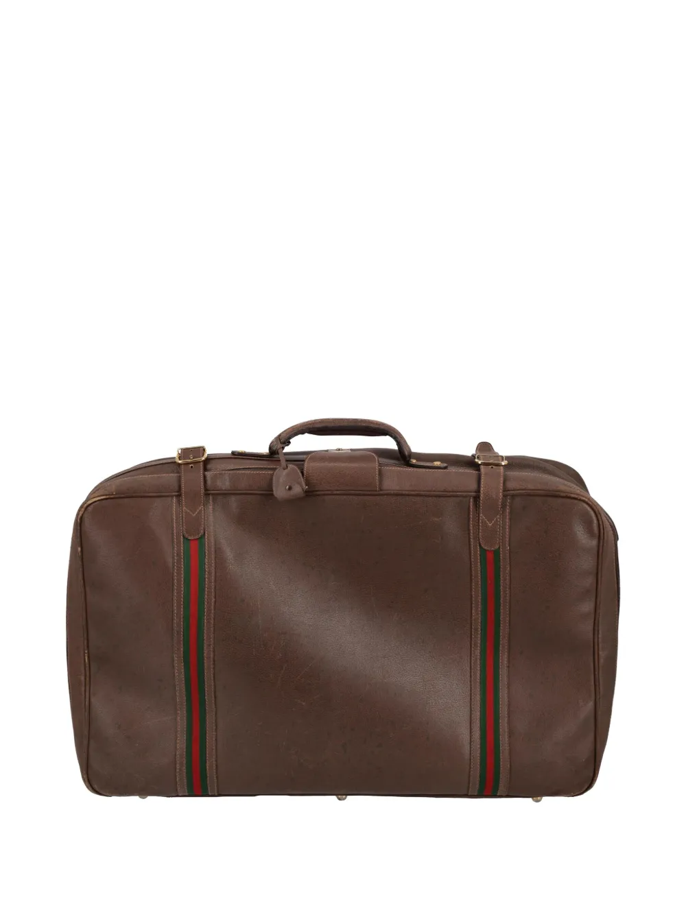 Gucci Pre-Owned leather strap suitcase - Marrone