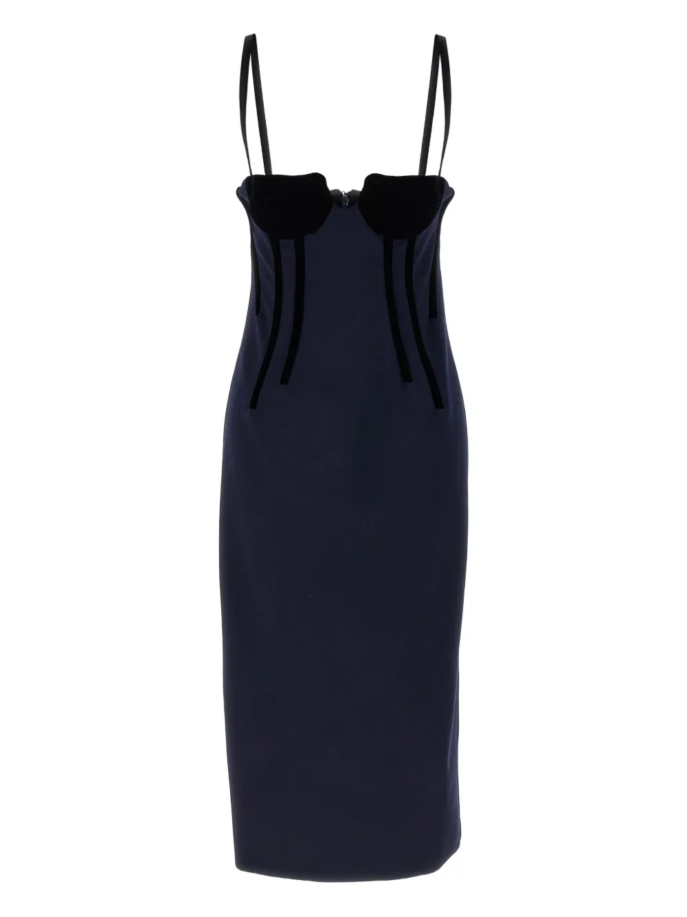 Sportmax velvet-cup corset dress - Blu