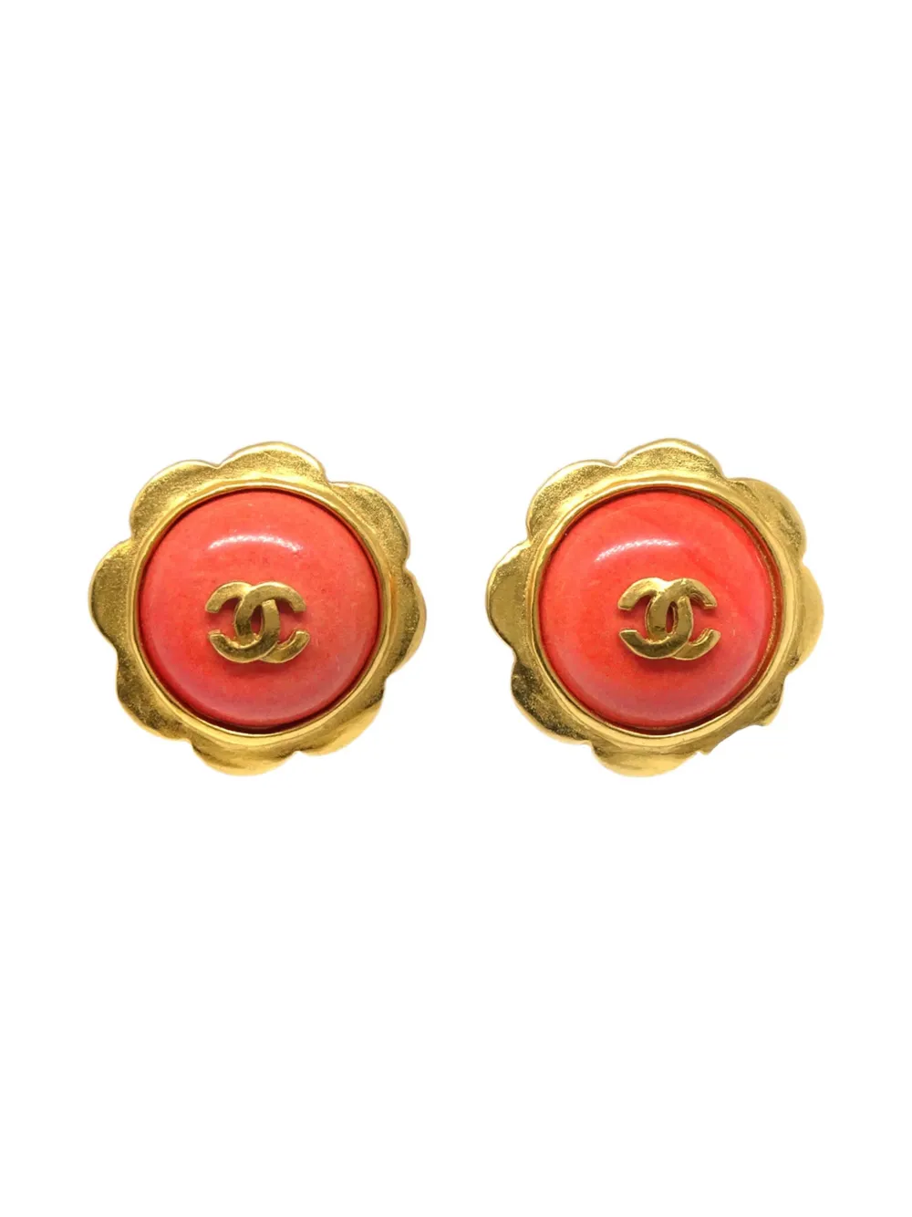 CHANEL Pre-Owned 1997 Stone Button earrings - Oro