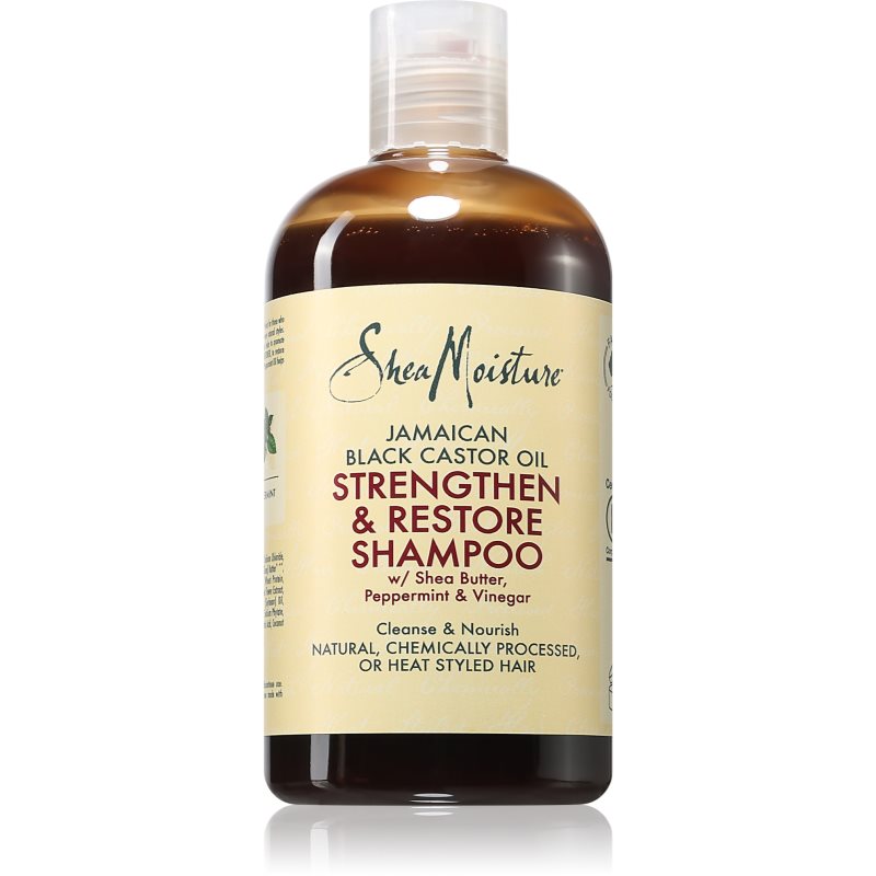 Shea Moisture Jamaican Black Castor Oil Strengthen & Restore Shampoo Detergente Per Capelli Rovinati E Tinti 384 Ml