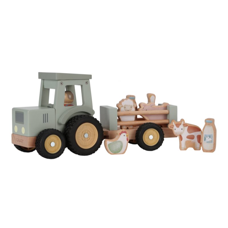 Little Dutch Little Farm Tractor With Trailer Giocattolo In Legno 18 M+ 1 Pz