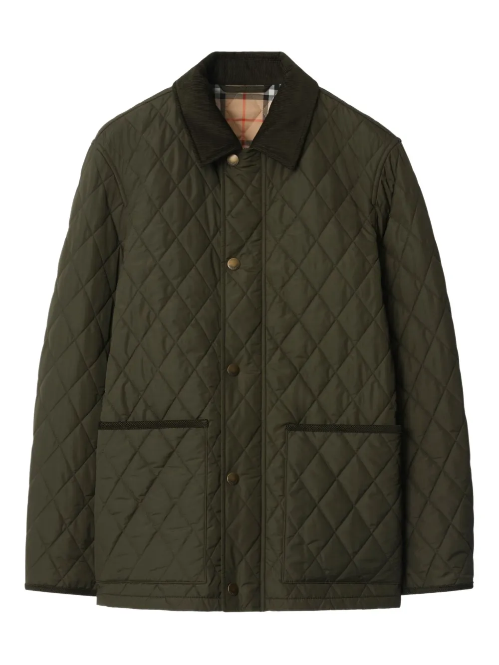 Burberry quilted corduroy-collar jacket - Verde