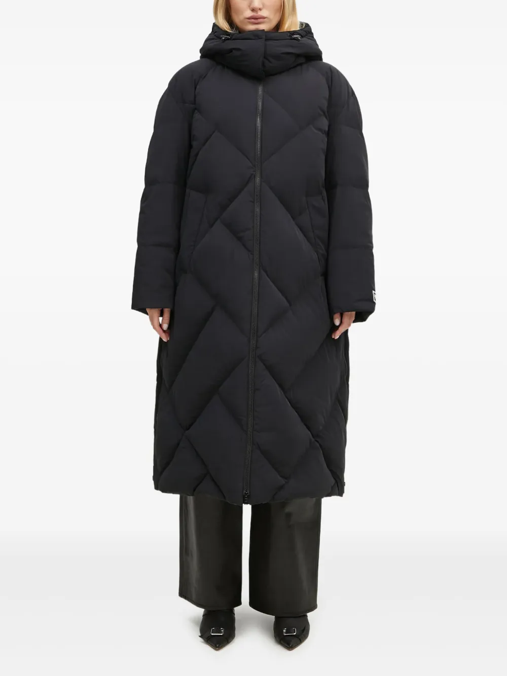 Kenzo Weave long down coat - Nero