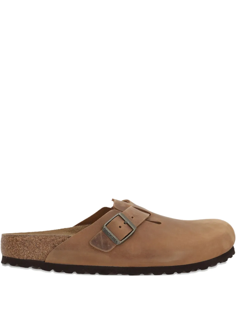 Birkenstock Boston buckled leather mules - Marrone